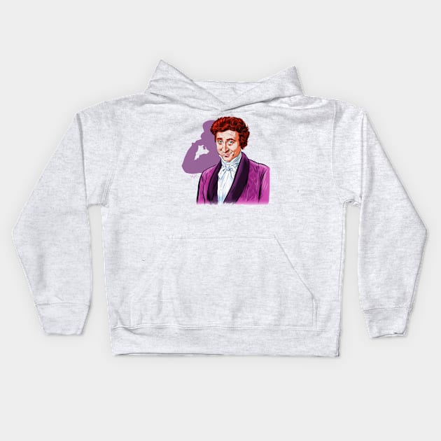 Gene Wilder - An illustration by Paul Cemmick Kids Hoodie by PLAYDIGITAL2020